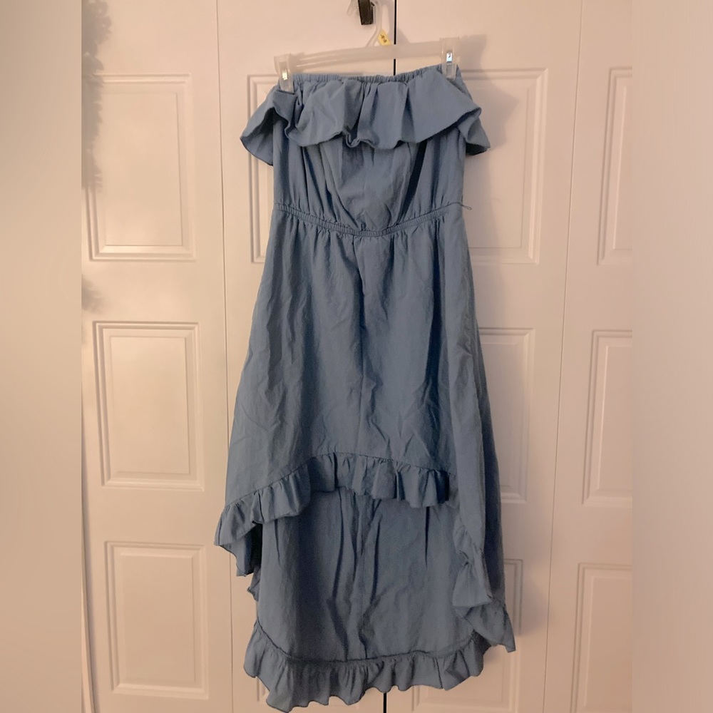 Blue wavy “country style” maxi dress M